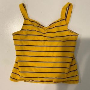 Medium to Small White Fawn Yellow With Stripes Tank Top Teen